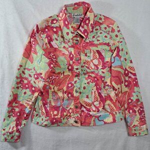 Birch Hill Casual Women's Jewel‎ Jacket Size Medium Pink Multicolor